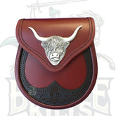 Highland Cow Leather Sporran by BattleOfKilts